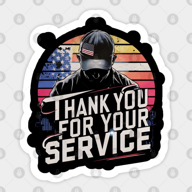 Thank you for your service Sticker by BishBashBosh